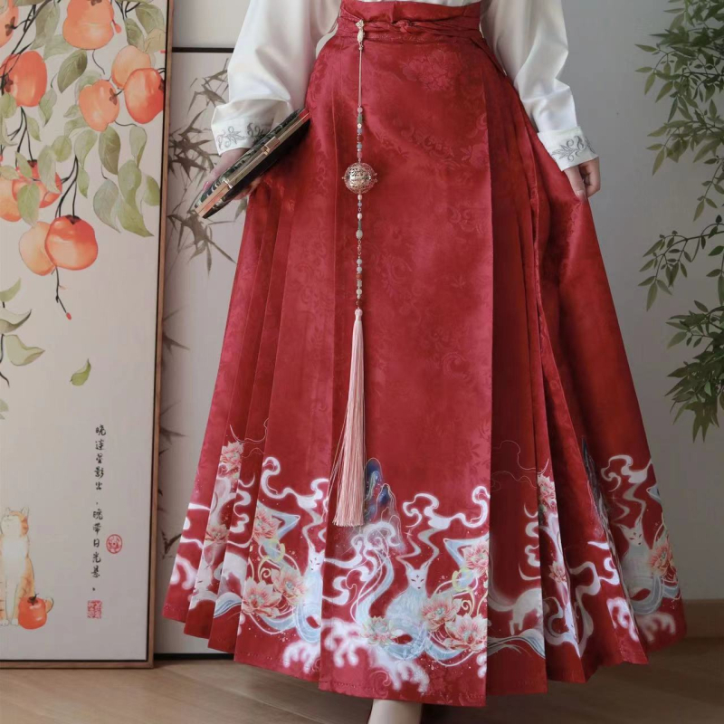 Ženski set u tradicionalnom kineskom stilu s plisiranom duga suknja