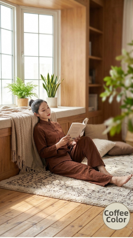 Ženský set na meditáciu v čínsko-inšpirovanom štýle z bavlno-linovej zmesi, voľný strih s tradičnými uzlami na gombíkoch, jar-jesenné obdobie, čajové oblečenie a joga, plus veľkosť, národný štýl
