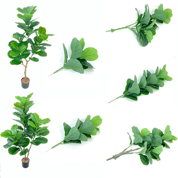 Fiddle-leaf fig artificial în stil nordic, plantă în ghiveci pentru interior, arbore mare de podea pentru decorul pereților