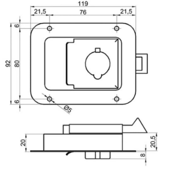 MS858-2D/858-A încuietoare mortise pentru uși din oțel, dulapuri și dulapuri electrice