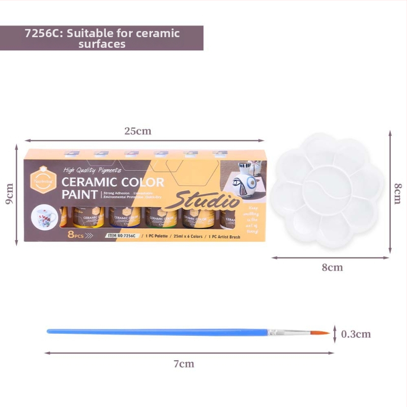 Set akrilnih boja za slikanje, 6 boja, 25 ml svaka, za akvarel, guaš, tekstil, staklo i keramiku, grafiti slikanje