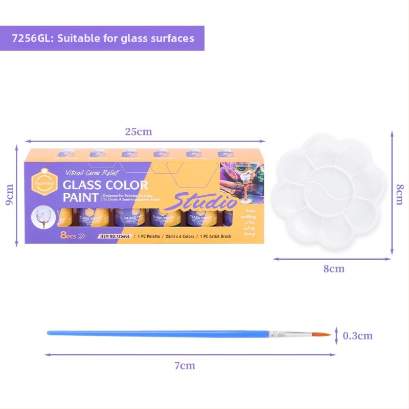 Set akrilnih boja za slikanje, 6 boja, 25 ml svaka, za akvarel, guaš, tekstil, staklo i keramiku, grafiti slikanje