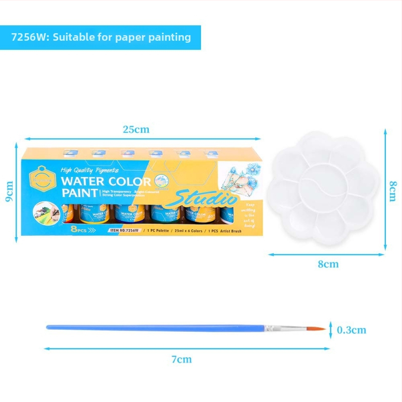 Set akrilnih boja za slikanje, 6 boja, 25 ml svaka, za akvarel, guaš, tekstil, staklo i keramiku, grafiti slikanje