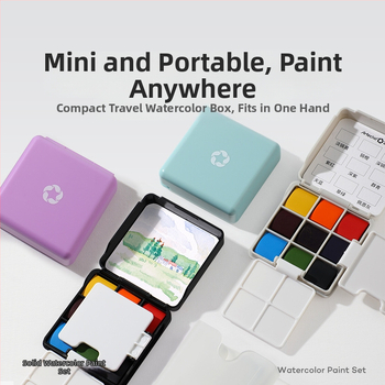 Yikou mini prijenosni set akvarela s paletom – 9 boja