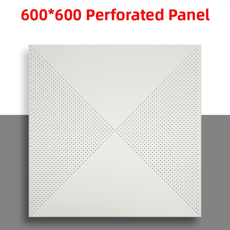 600x600 hliníkový panel stropu s perforáciou a mikrootvormi, pre integrované stropy, kancelárie, školy a továreň
