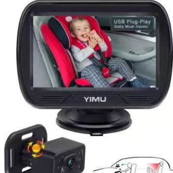 7-inčni automobilni monitor za bebe s dvostrukom kamerom 1080P i noćnim vidom