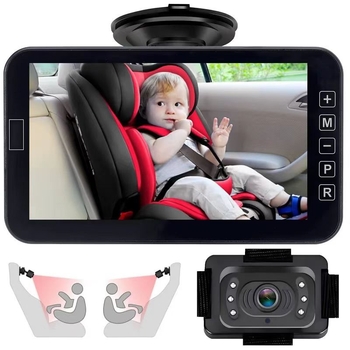 7-inčni automobilni monitor za bebe s dvostrukom kamerom 1080P i noćnim vidom