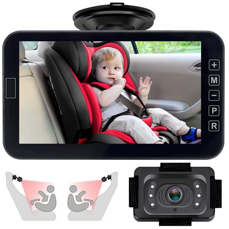 7-inčni automobilni monitor za bebe s dvostrukom kamerom 1080P i noćnim vidom