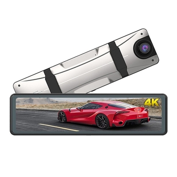 12-inčni retrovizor s dvostrukom objektivom, 4K Ultra HD, Wi‑Fi, noćni vid, GPS, snimanje prednje i stražnje kamere