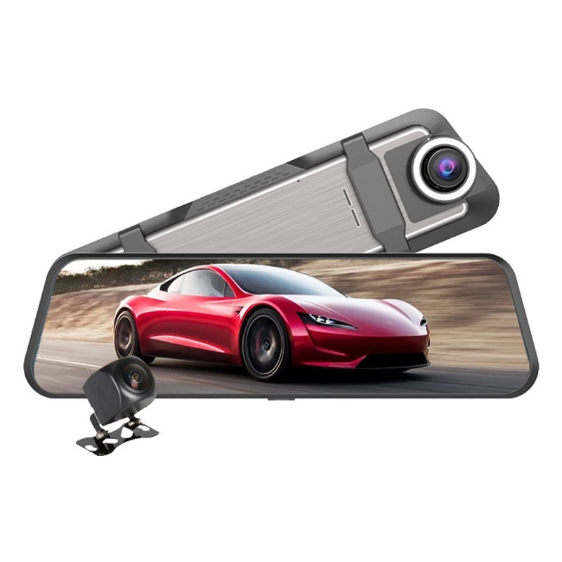 12-inčni retrovizor s dvostrukom objektivom, 4K Ultra HD, Wi‑Fi, noćni vid, GPS, snimanje prednje i stražnje kamere
