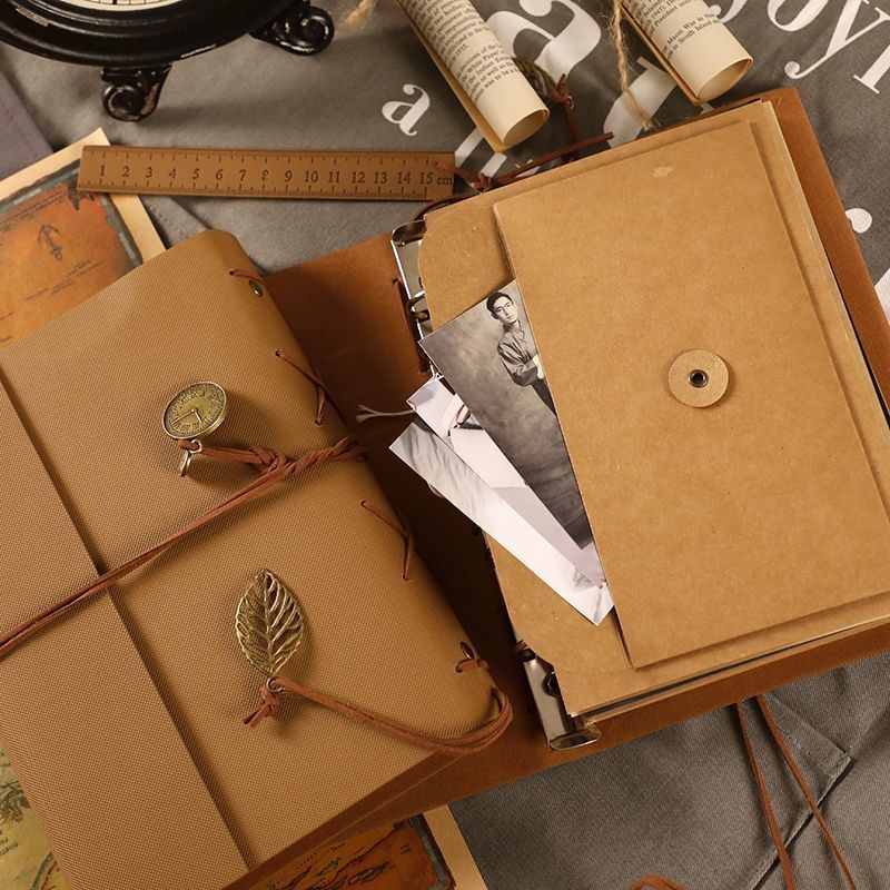 Retro DIY fotoalbum, ručno izrađeni scrapbook s lijepljenim stranama, mali kreativni memorijalni album, poklon za dečka za rođendan