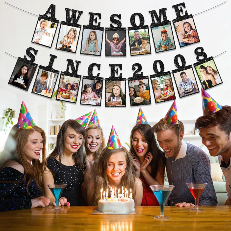 Awesome 2008 óta – Dekoratív fotóbanner a 18. születésnapra