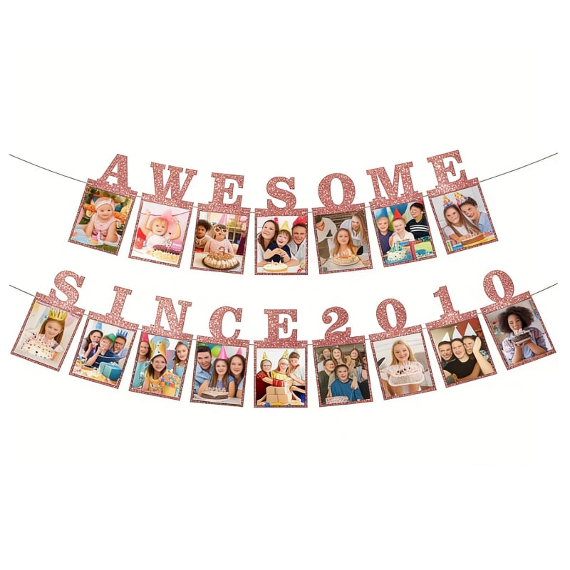Awesome 2008 óta – Dekoratív fotóbanner a 18. születésnapra