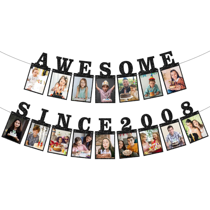 Awesome 2008 óta – Dekoratív fotóbanner a 18. születésnapra