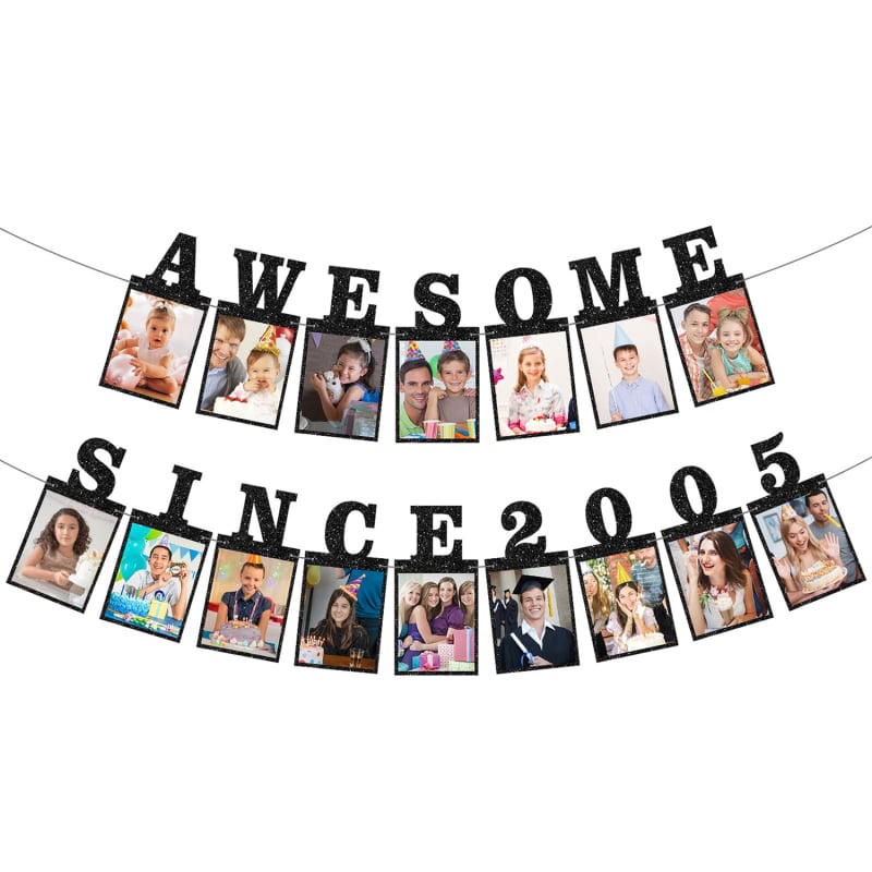 Awesome 2008 óta – Dekoratív fotóbanner a 18. születésnapra