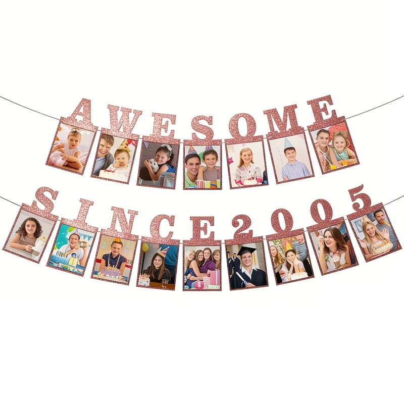 Awesome 2008 óta – Dekoratív fotóbanner a 18. születésnapra