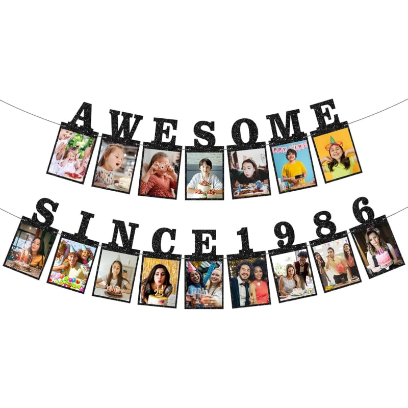 Awesome 2008 óta – Dekoratív fotóbanner a 18. születésnapra