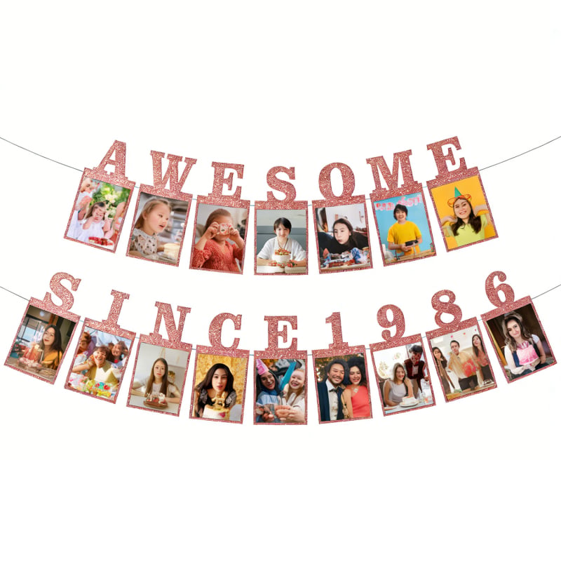 Awesome 2008 óta – Dekoratív fotóbanner a 18. születésnapra