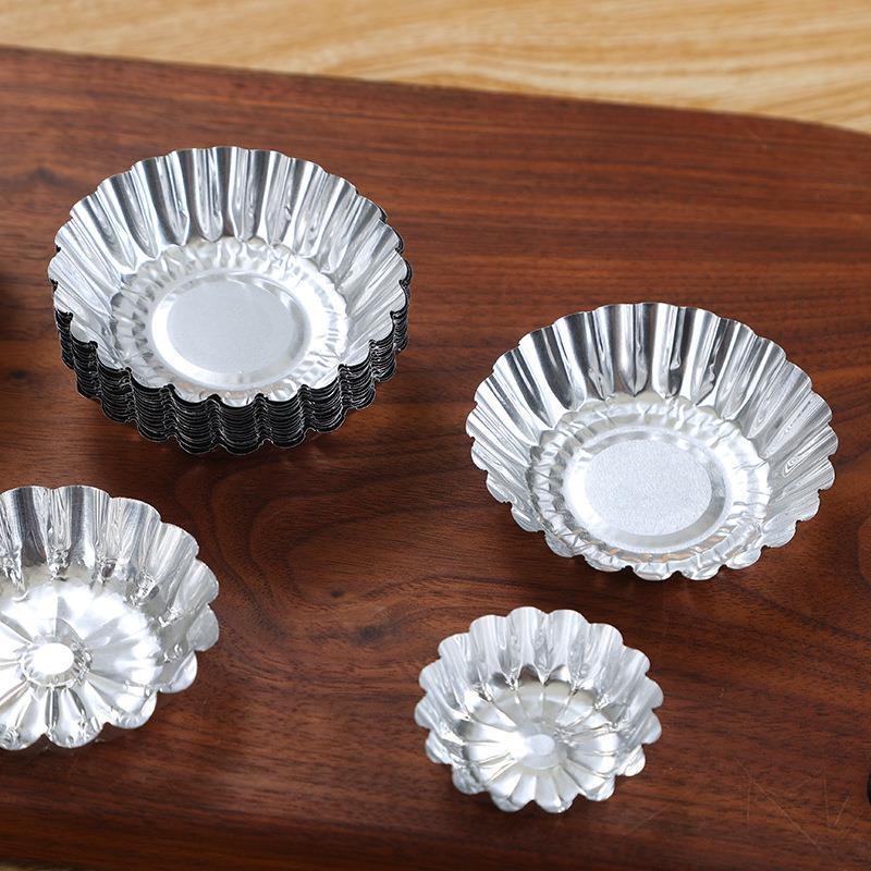 Jednokratna kalupa za pečenje s oblikom chrysanthemum od aluminijske folije, čipkasti rub, debeli kalup za jaja tart i kolač