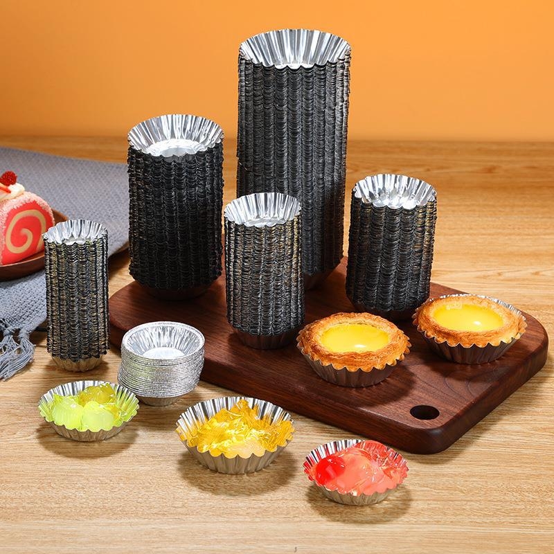 Jednokratna kalupa za pečenje s oblikom chrysanthemum od aluminijske folije, čipkasti rub, debeli kalup za jaja tart i kolač