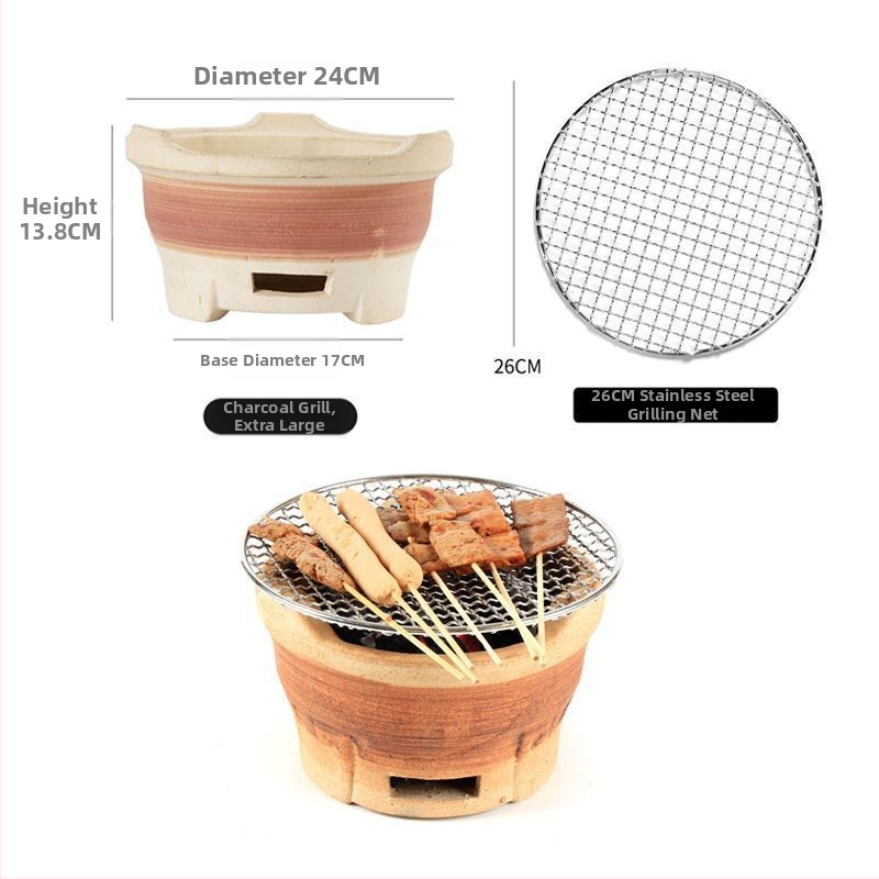 Keramický kachľový varič na uhlie pre vonkajšie varenie – gril a hot pot, varenie čaju pri sporáku