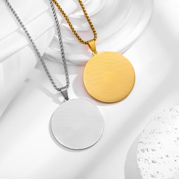 Privjesak od titan čelika, retro minimalistički lančić s premazom od 18K zlata, kineskog stila unisex nakit