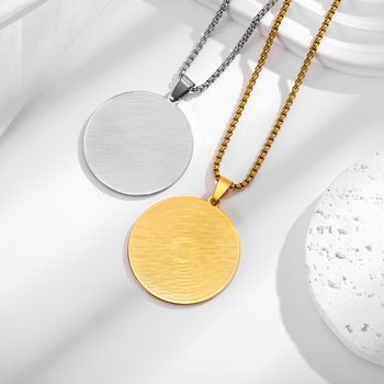 Privjesak od titan čelika, retro minimalistički lančić s premazom od 18K zlata, kineskog stila unisex nakit
