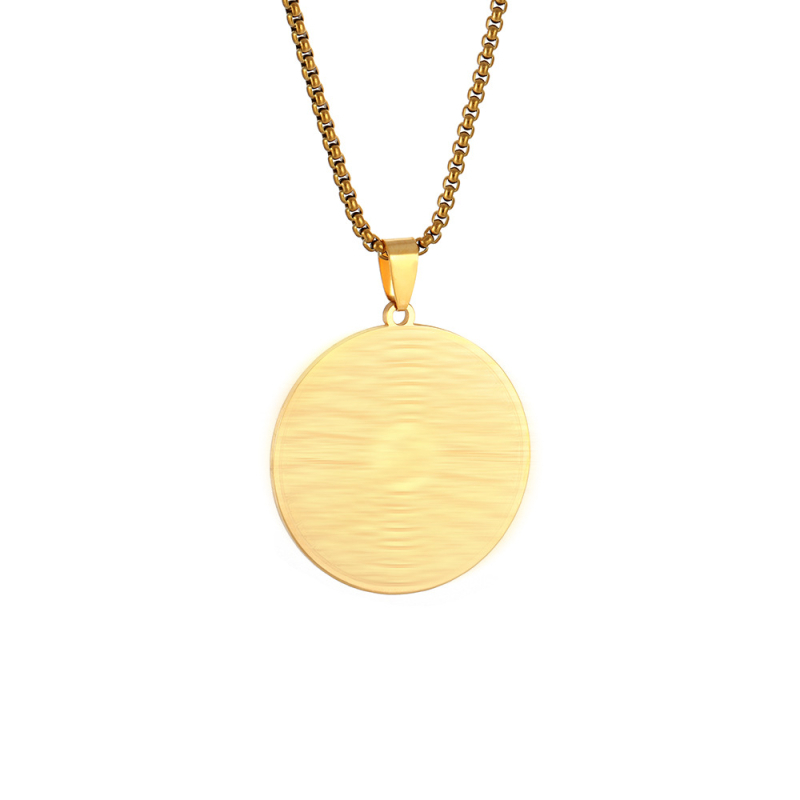 Privjesak od titan čelika, retro minimalistički lančić s premazom od 18K zlata, kineskog stila unisex nakit