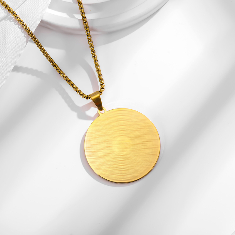 Privjesak od titan čelika, retro minimalistički lančić s premazom od 18K zlata, kineskog stila unisex nakit