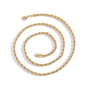Nerđajući čelični tenis lanac s 18K zlatnim premazom, unisex nakit