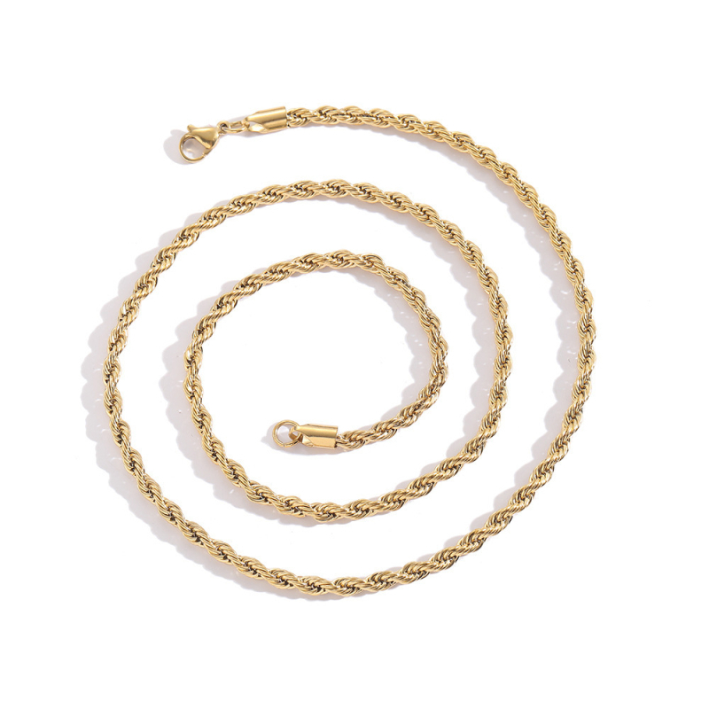 Nerđajući čelični tenis lanac s 18K zlatnim premazom, unisex nakit