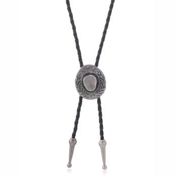Vintage bolo tie od cinkovog legura s detaljem užeta, zapadnjački kaubojski stil, unisex, duljina 81 cm i više