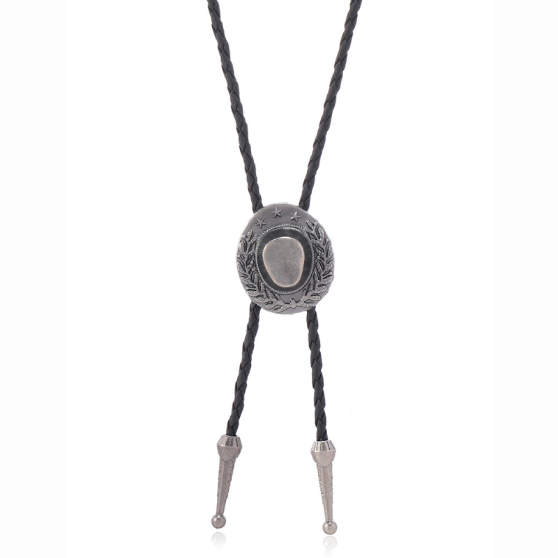 Vintage bolo tie od cinkovog legura s detaljem užeta, zapadnjački kaubojski stil, unisex, duljina 81 cm i više