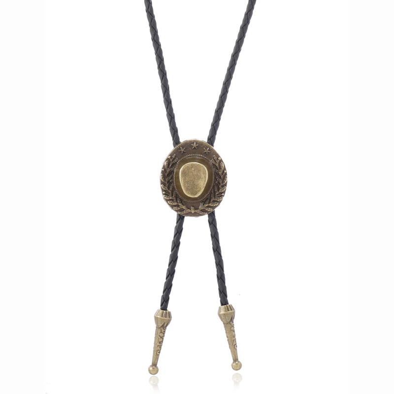 Vintage bolo tie od cinkovog legura s detaljem užeta, zapadnjački kaubojski stil, unisex, duljina 81 cm i više