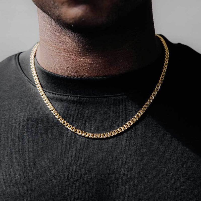6mm kubanski lanac od nehrđajućeg čelika, hip-hop stil, 18K pozlaćen