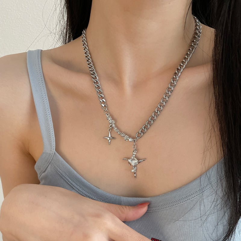 Manxing kubanska ogrlica s križnim privjeskom, unisex, minimalistički stil, legura