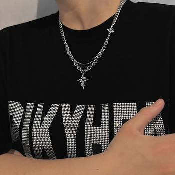 Muški lanac s križem, hip-hop stil, duljina 41–50 cm