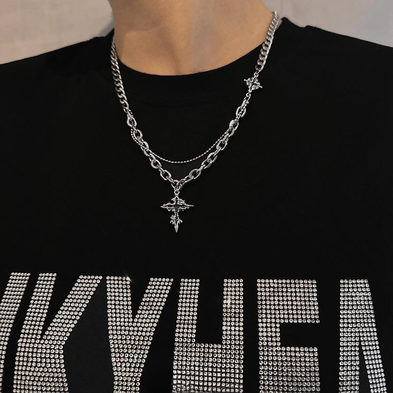 Muški lanac s križem, hip-hop stil, duljina 41–50 cm