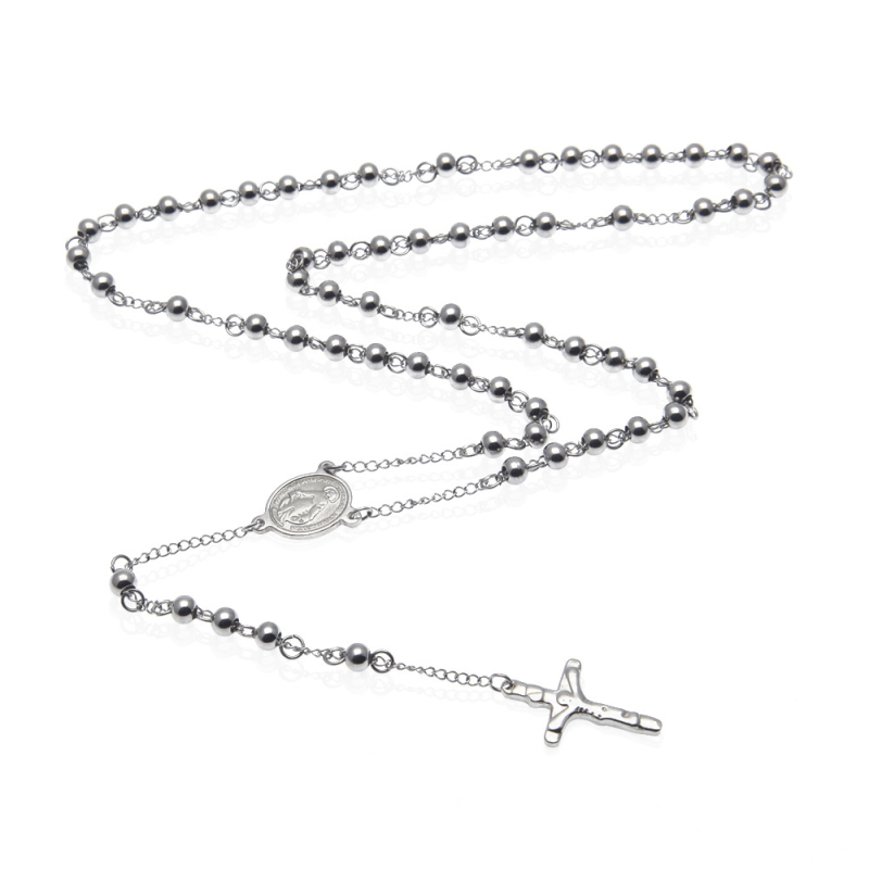 Muški lančić s 6 mm perlama, Hip Hop stil, ružar od nehrđajućeg čelika