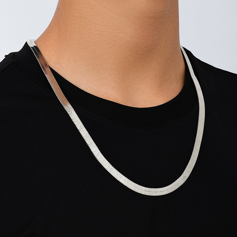 Unisex minimalistička metalna zmijska lančana ogrlica, gradski stil