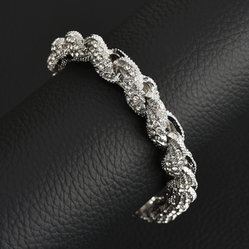 Unisex ogrlica od cinkovog legura, 10 mm twist lanac s dijamantima, hip-hop stil, dizajn 2025
