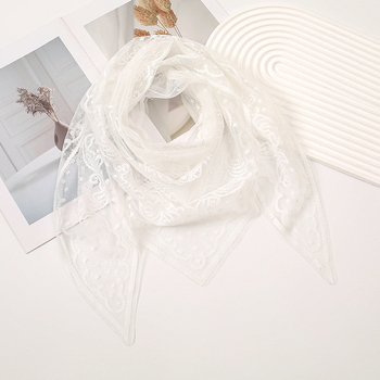 Κεντημένο τρίγωνο φουλάρι κεφαλής, γυναικείο εθνοτικό στυλ, ελαφρύ τετράγωνο φουλάρι