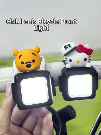 Predné svetlo na bicykel pre nočné jazdy, horský aj cestný bicykel, roztomilý Kuromi motív, nabíjateľné viacfunkčné LED svetlo