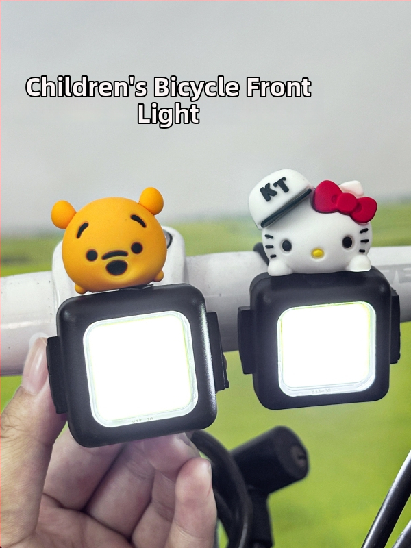Predné svetlo na bicykel pre nočné jazdy, horský aj cestný bicykel, roztomilý Kuromi motív, nabíjateľné viacfunkčné LED svetlo