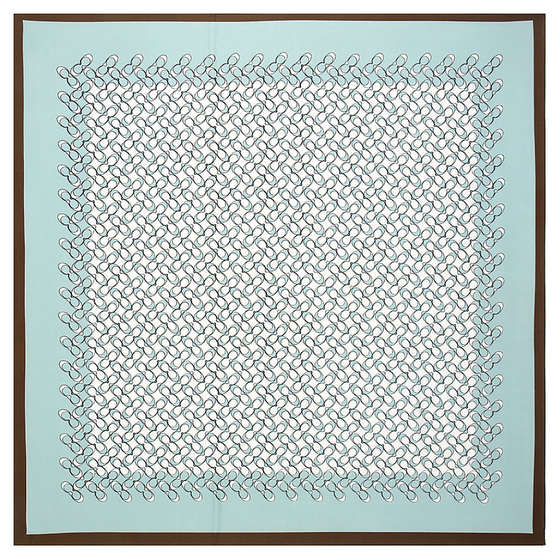 Gao He ženski twill kvadratni šal s motivom polumjeseca, britski stil, 90x90 cm