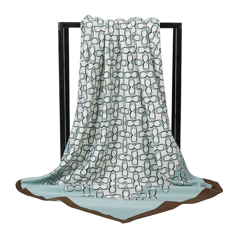 Gao He ženski twill kvadratni šal s motivom polumjeseca, britski stil, 90x90 cm