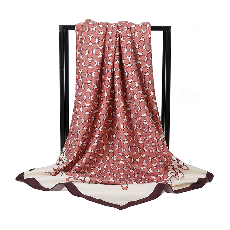 Gao He ženski twill kvadratni šal s motivom polumjeseca, britski stil, 90x90 cm