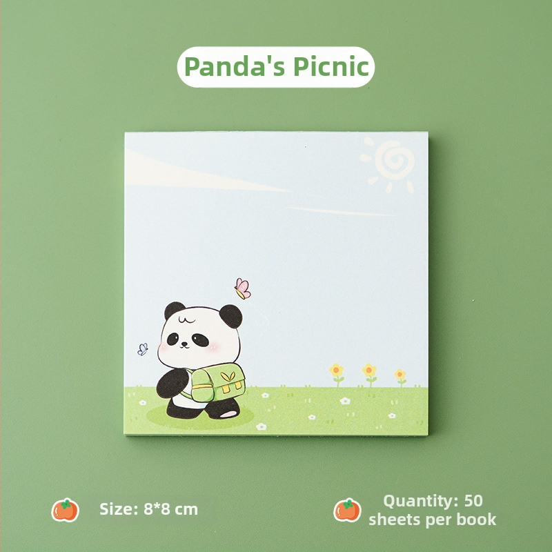Vlastné lepiace poznámkové bločky Panda – roztomilé poznámky do kancelárie a školy