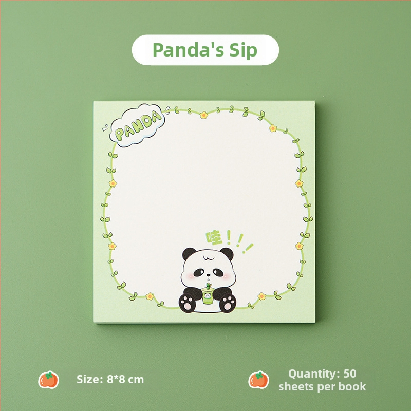 Vlastné lepiace poznámkové bločky Panda – roztomilé poznámky do kancelárie a školy