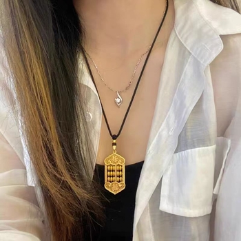 Zlatni ton abakus privjesak, kineski retro stil, unisex za muškarce i žene